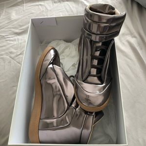 Maison Margiela Future High Top sneakers in metallic leather